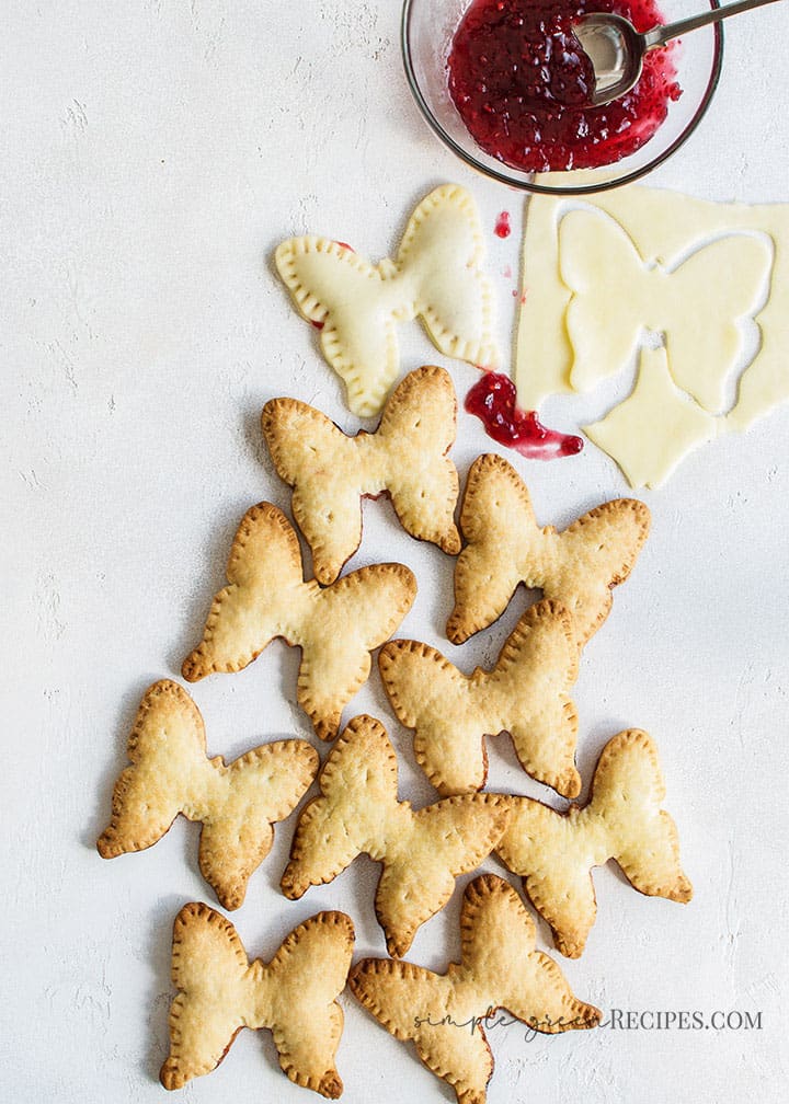 Raspberry Butterfly Shaped Hand Pies