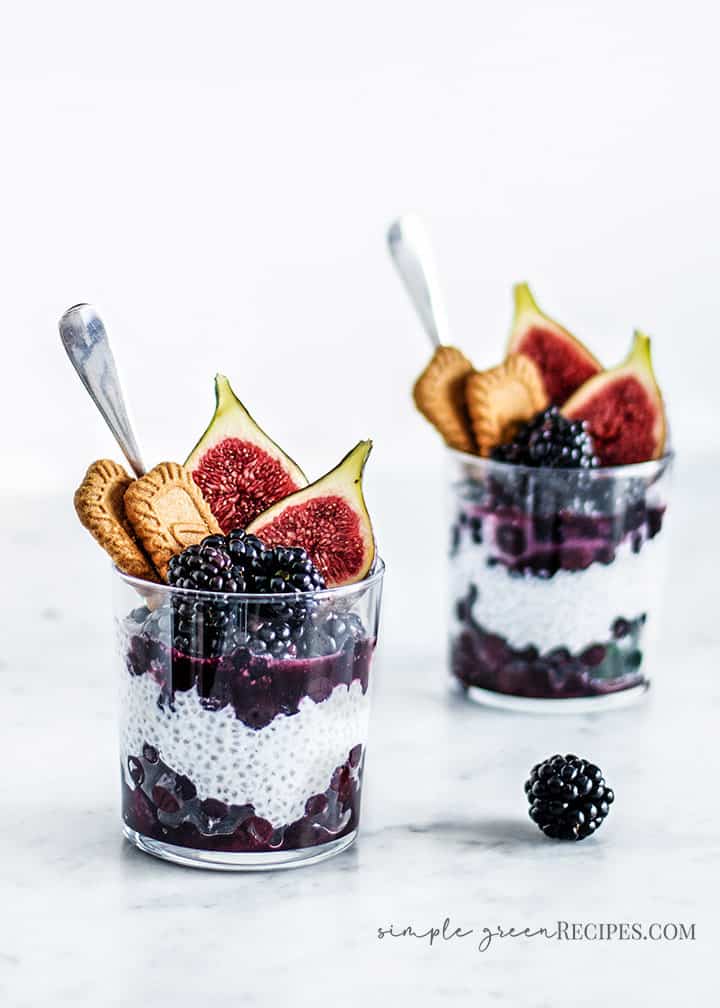 Vegan Blueberry Coconut Creamy Chia Pudding