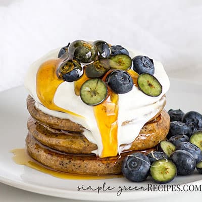 Gluten Free Vegan Poppy Seed Oatmeal Pancakes