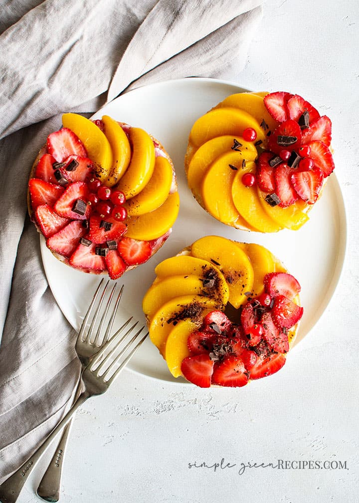 Vegan Bagels topped with Creme Cheese, Strawberries and Preserved Peach.jpg