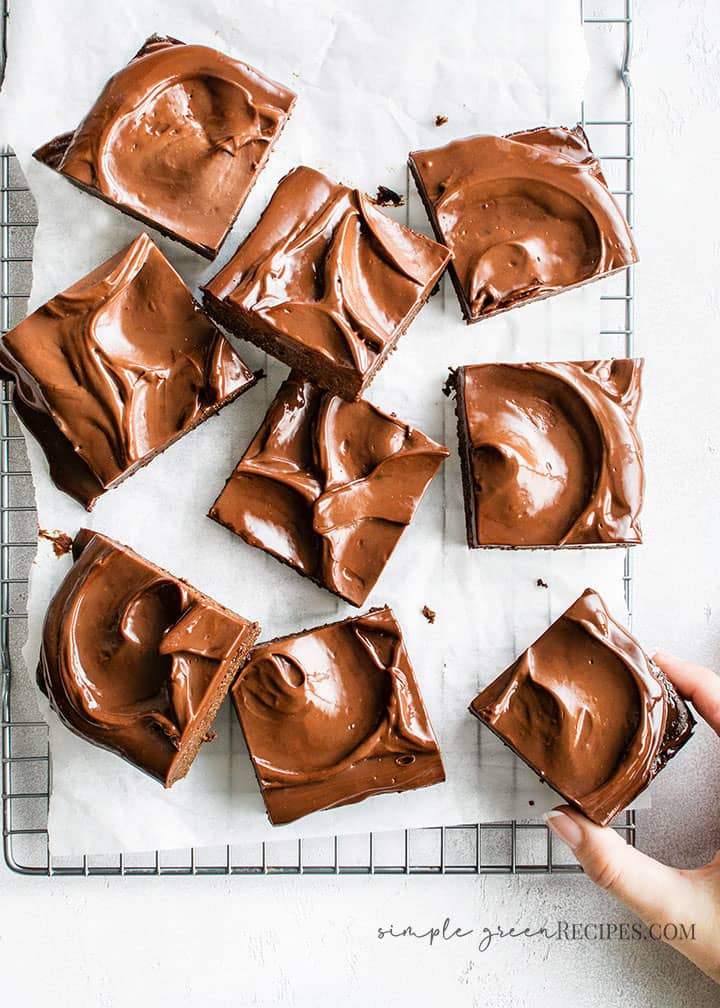Vegan Plum Brownies with Chocolate Ganache