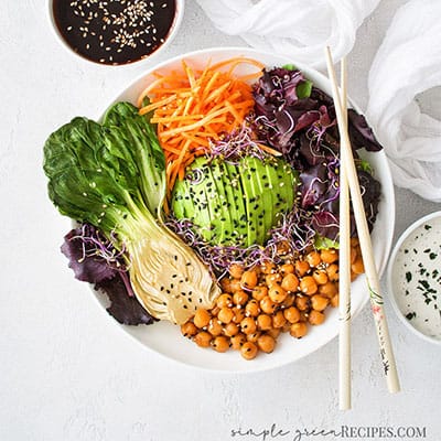 Quick Teriyaki Chickpea Avocado Bliss Bowl