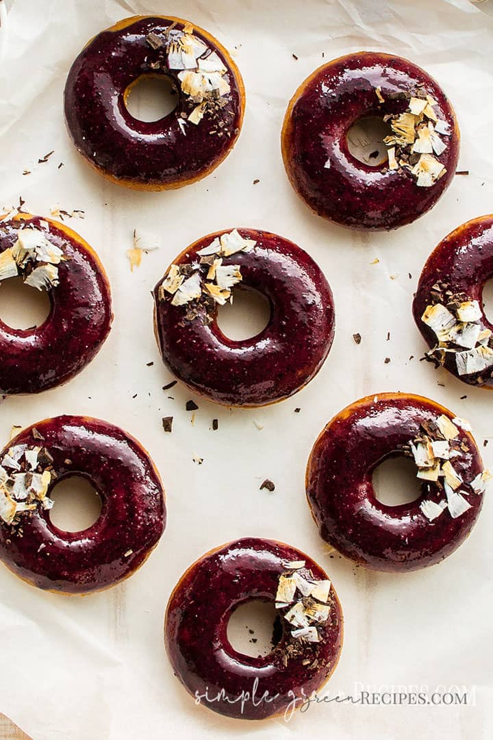 Vegan Blueberry Glazed Donuts Recipe