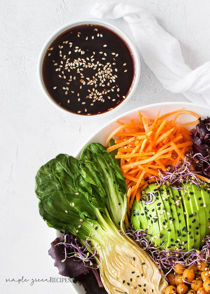 Vegan Teriyaki Chickpea Avocado Buddha Bowl