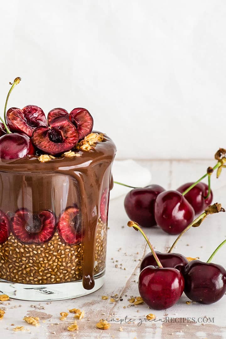 Healthy Chocolate Cherry Chia Pudding