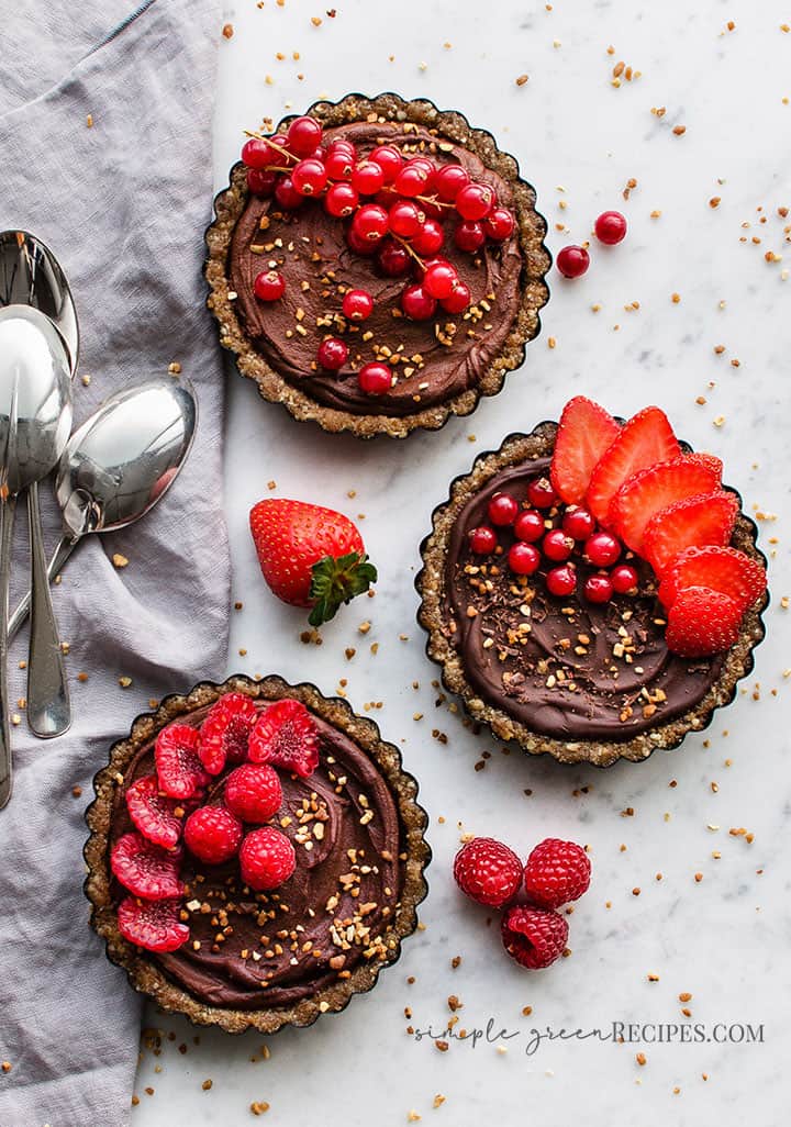 No bake vegan chocolate tartlets