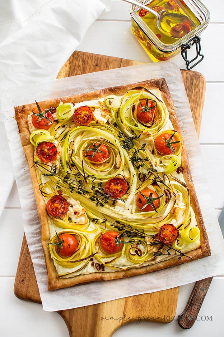 Roasted Tomato Leek Tart