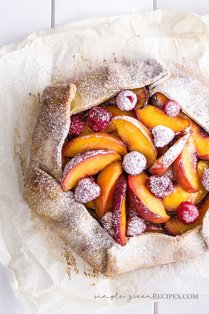 Vegan Peach Raspberry Galette