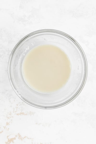 milk-cornstarch mixture in a glass bowl